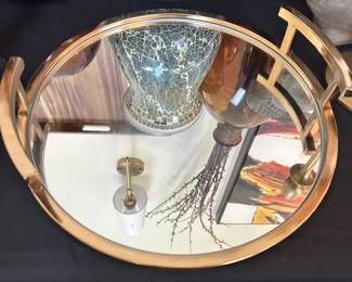 Brass and Glass Serving Tray
