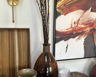 Tall Vase w Pussy Willows