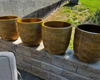 4 Large Glazed Pots