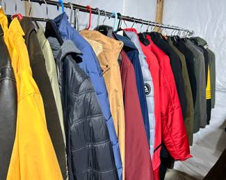 Racks of Coats, Jackets, Leather Coats