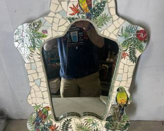 Parrot tile themed mirror