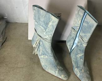 Denim boots