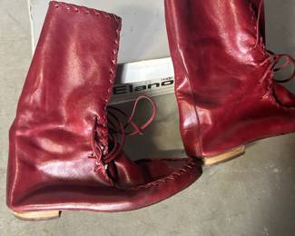 Elano red leather boots