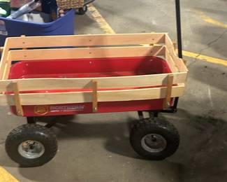Northern red and wood wagon
