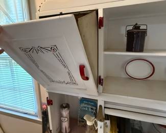 #1 White Hoosier Cabinet 40x20x68 $200.00