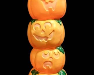Vintage Halloween Stack Of Jack O Lanterns Light Up Blow Mold WORKS