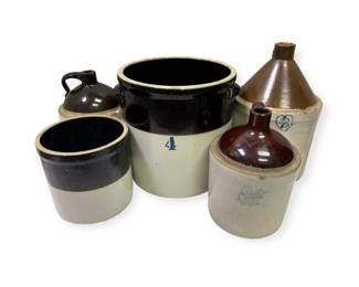 Antique Stoneware Crocks Jugs