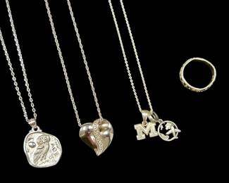 Bradford Exchange Silver Diamond Necklace, Sterling Silver Necklaces, Ring