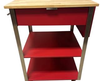 Crosley Furniture Red Rolling Kitchen Cart