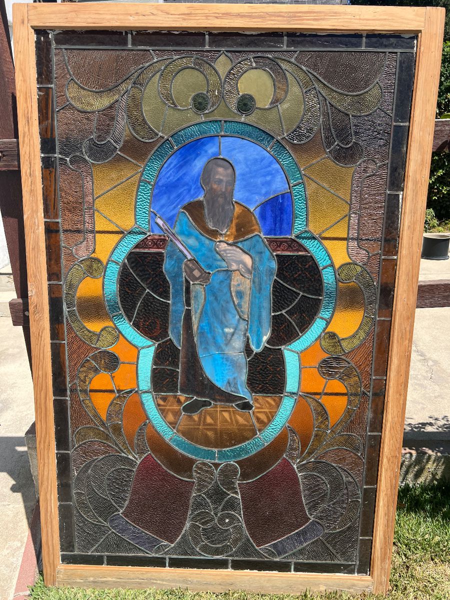 European early 1900s Spain
Stained glass. St. Joseph