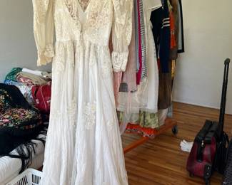 Victorian style lace French wedding dress