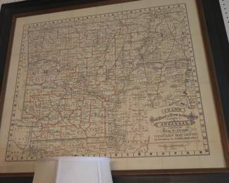 Vintage map of Arkansas