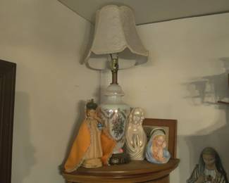 Vintage lamp, religious icons