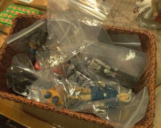 Assorted action figures from the 70s and '80s