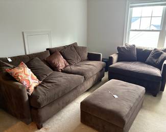 Crate and Barrel sofa and oversized chair