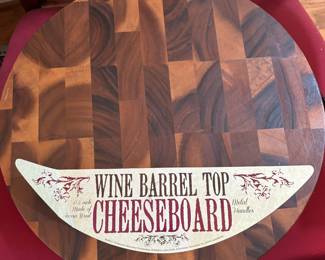 Wine barrel cheeseboard