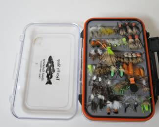 Clear Box of Caddis and Terrestrial Fly Fishing Flys - New