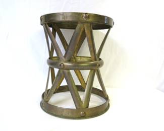 Mid Century Modern Brass Strap Stool