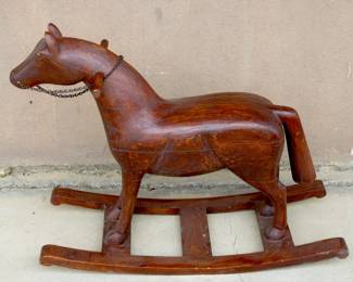 Handmade Walnut Rocking Horse
