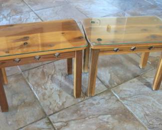 Rustic Southwestern Pine Side Table Set of 2