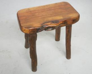 Brutalist Live Edge Wood Stool