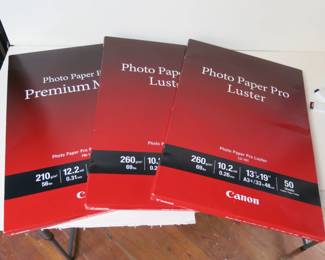 Canon Photo Paper Premium Matte and Pro Luster
