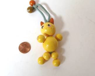 Vintage Bakelite Crib Toy Cat