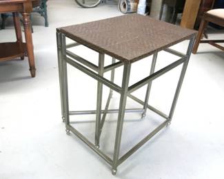 Iron Leg and Leather Top Nesting Tables