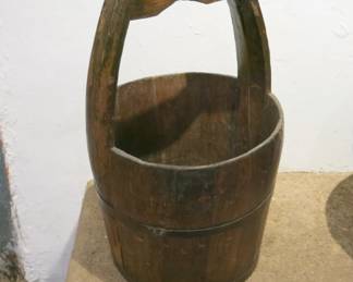 Primitive Chinese Wood Water Bucket