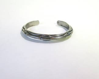 Carinated Sterling Navajo Cuff Bracelet