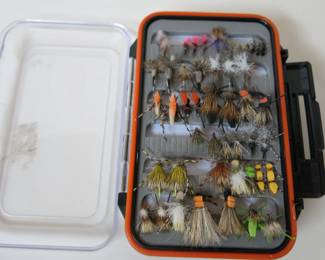 Clear Box of Caddis and Terrestrial Fly Fishing Flys - New
