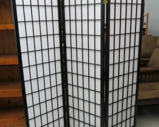 Shoji Tri-Fold Screen Pair