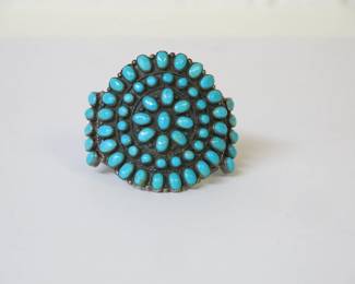 Old Pawn Natural Turquoise Cluster Cuff