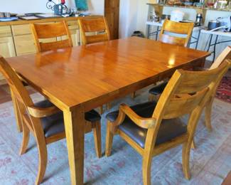 Klaussner Series 340 Cherry Finish Dining Table and Six Chairs