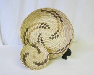 Papago 12" Flat Woven Basket and Mini Basket
