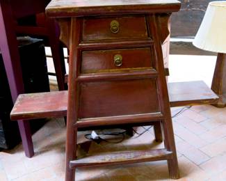 19th C. Ox Blood Red Chinese Barbers Stool