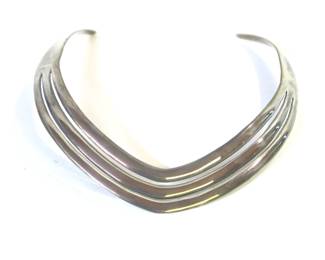 Triple Strand Sterling Silver Choker Marked LD