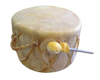 Small Native American Pueblo Drum with Beater