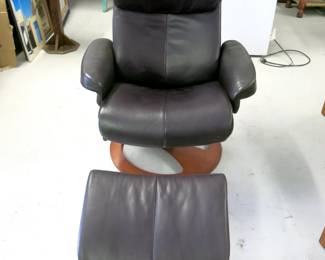 Fjords Stressless Leather Chair and Ottoman