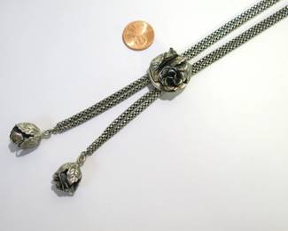 Danecraft Sterling Rosette Bolo Necklace