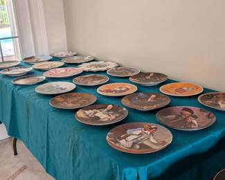 Collectible plates will be in stacks for viewing