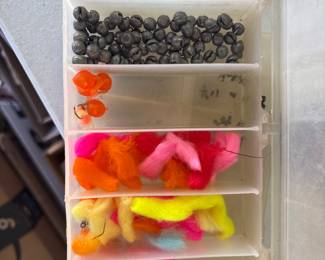 Fishing gear, lead weights, worms