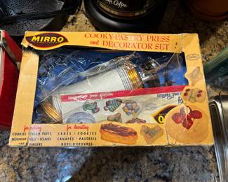 Vintage cookie pastry press and decorator set