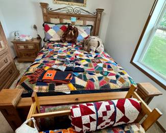 Bedroom set, beautiful antique crazy quilt and more