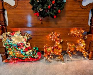 SUPER Vintage Santa and Reindeer - $75.