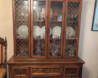 China Cabinet - $200.  Dimensions - 59.5"x185"x70"/