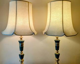 Matching Mable and Brass Table Lamps - $80 each.