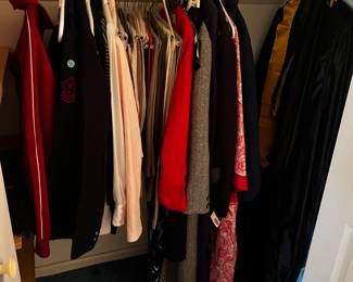 Small closet of some women's clothing