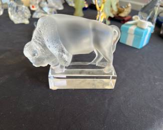 Lalique Crystal Buffalo Made in France 