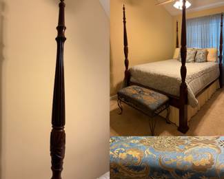 Traditional Carved 4 Poster Rice Bed